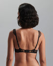 Gabriella Floral Embroidered Bra Black