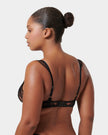 Gabriella Floral Embroidered Bra Black