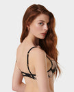 Katerine Embroidered Sheer Bra Black/Pearl