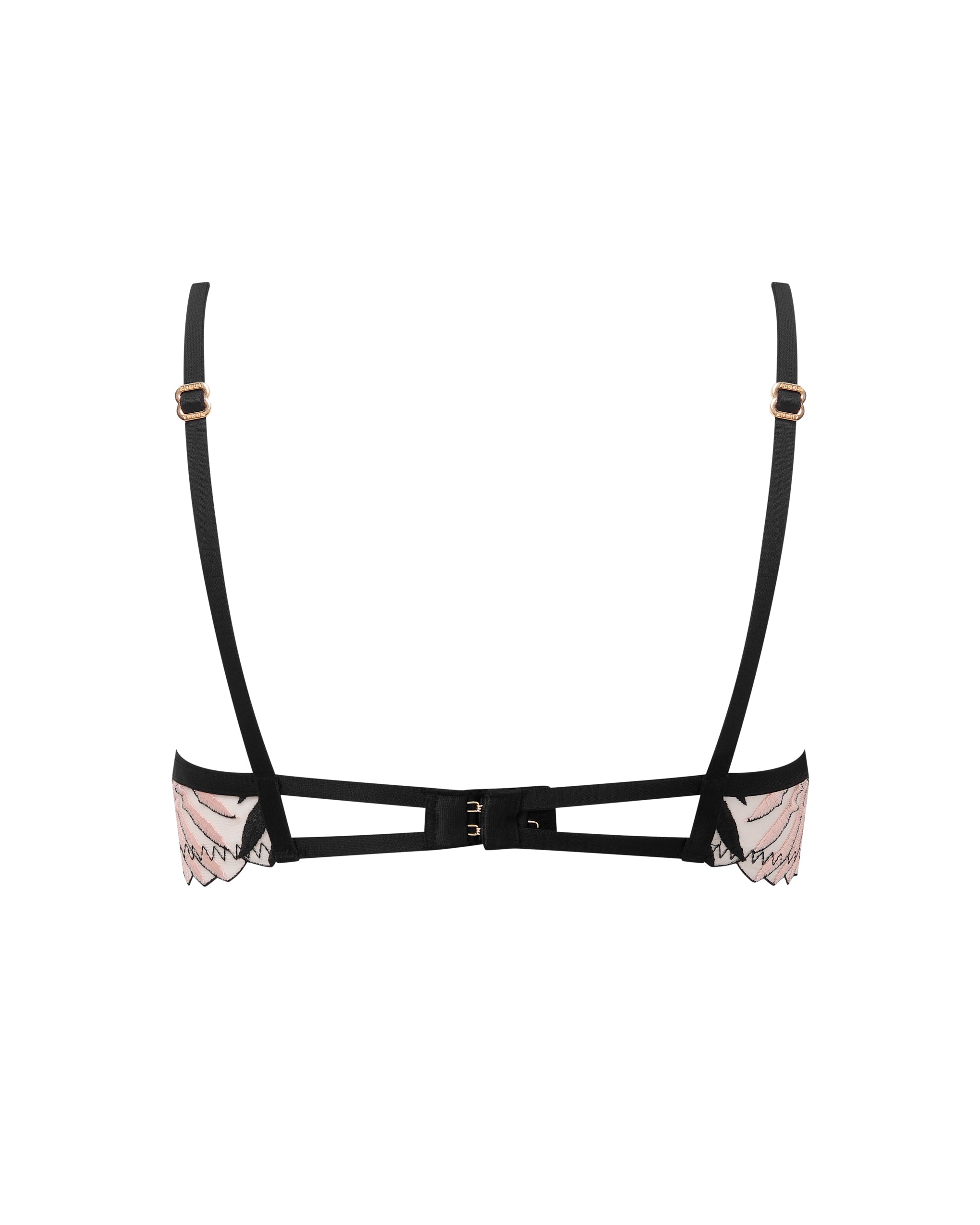 Katerine Embroidered Sheer Bra Black/Pearl