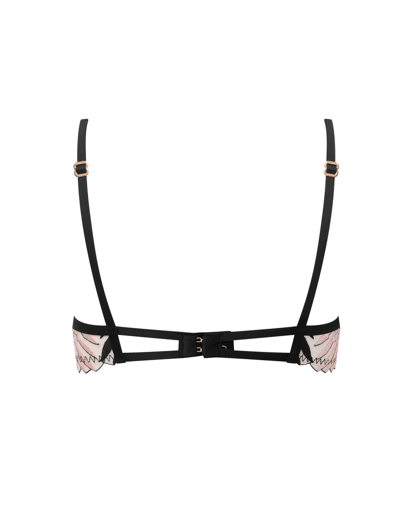 Katerine Embroidered Sheer Bra Black/Pearl