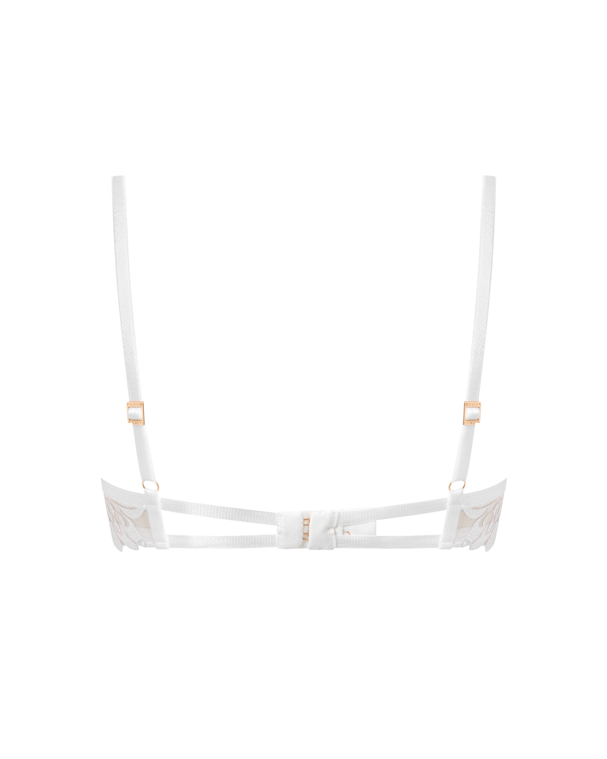 Leonora Floral Embroidered Bra White
