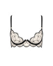 Marceline Embroidered Sheer Bra Black