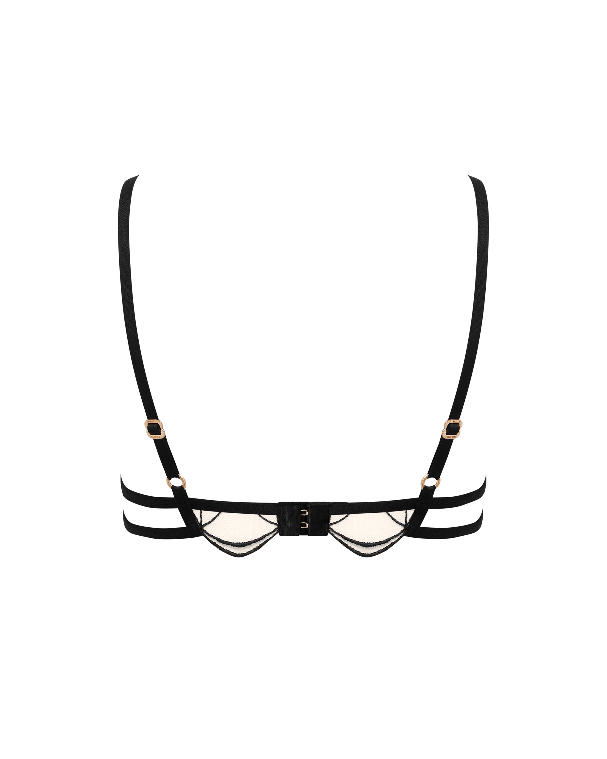Marceline Embroidered Sheer Bra Black