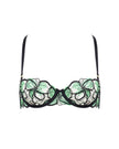 Odette Floral Balcony Bra Black/Summer Green