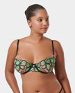 Odette Floral Balcony Bra Black/Summer Green