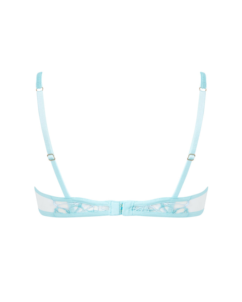 Lilly Floral Embroidered Bra Blue