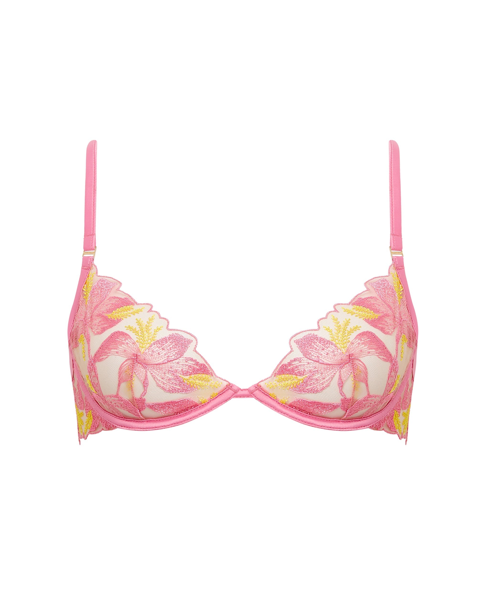 Patrice Sheer Bra Pink/Yellow