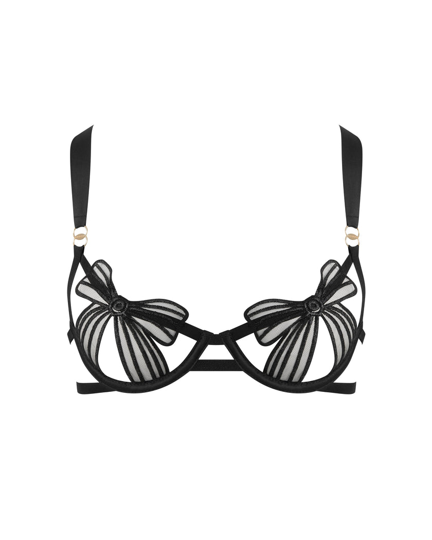 Annabel Open Bow Bra Black