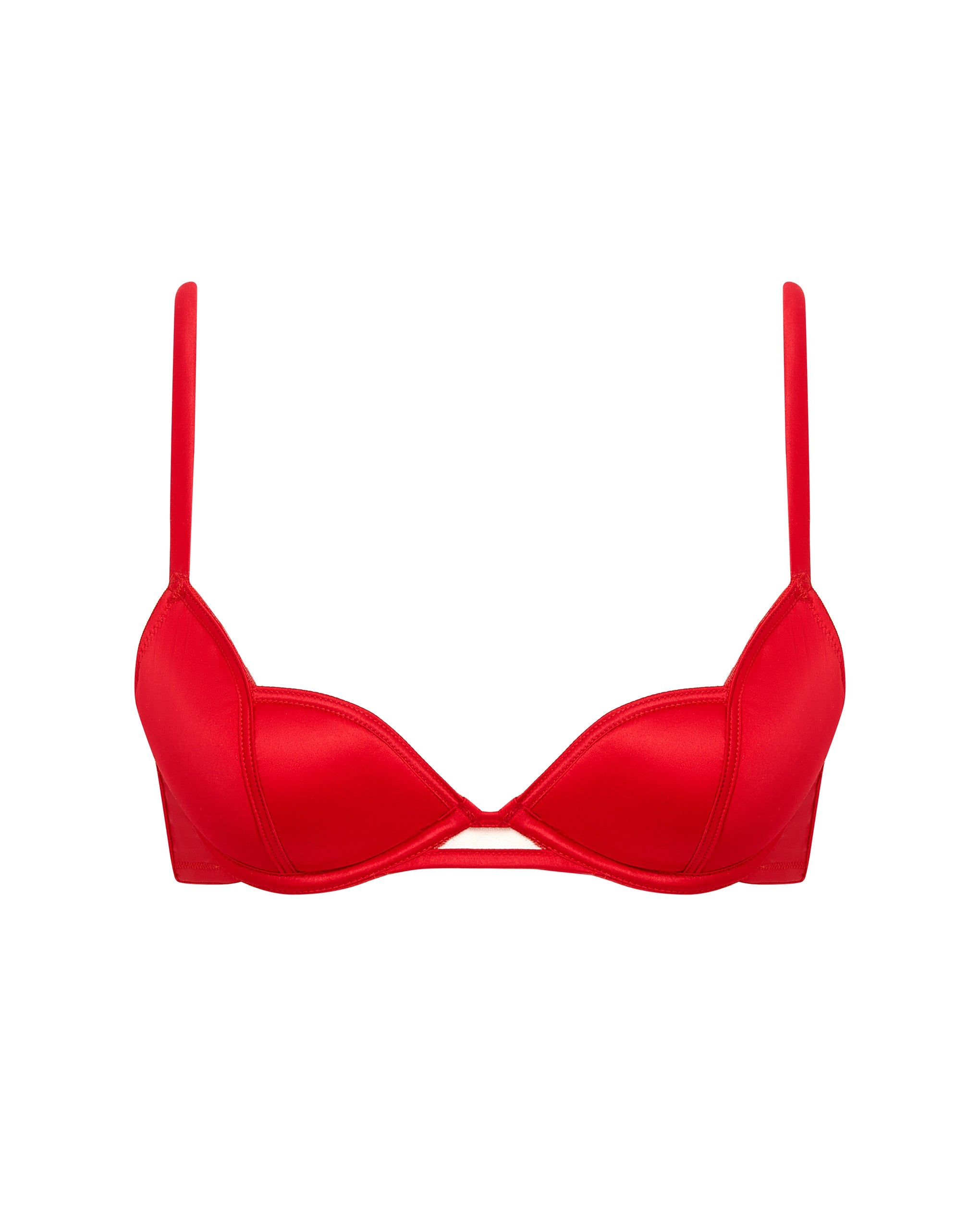 Cara Satin Bra Red