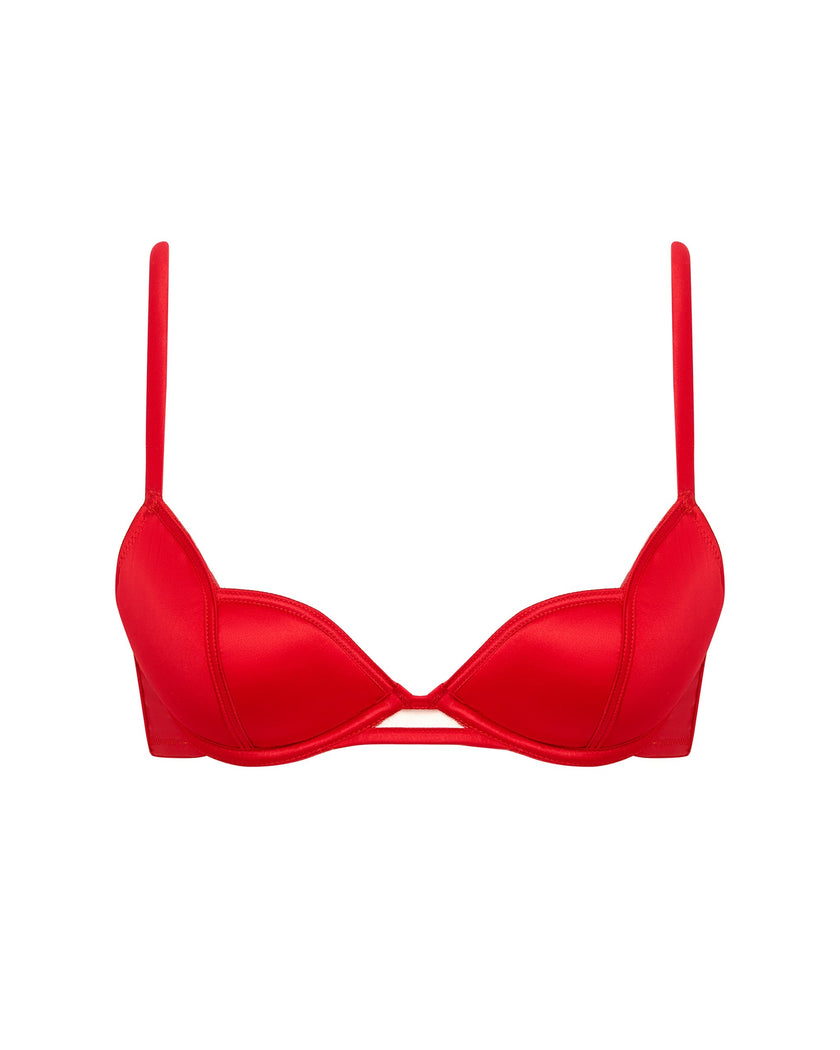 Cara Satin Bra Red