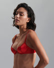 Cara Satin Bra Red