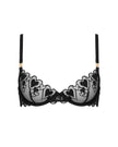 Harlow Heart Embroidered Bra Black