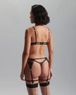 Harlow Heart Embroidered Bra Black