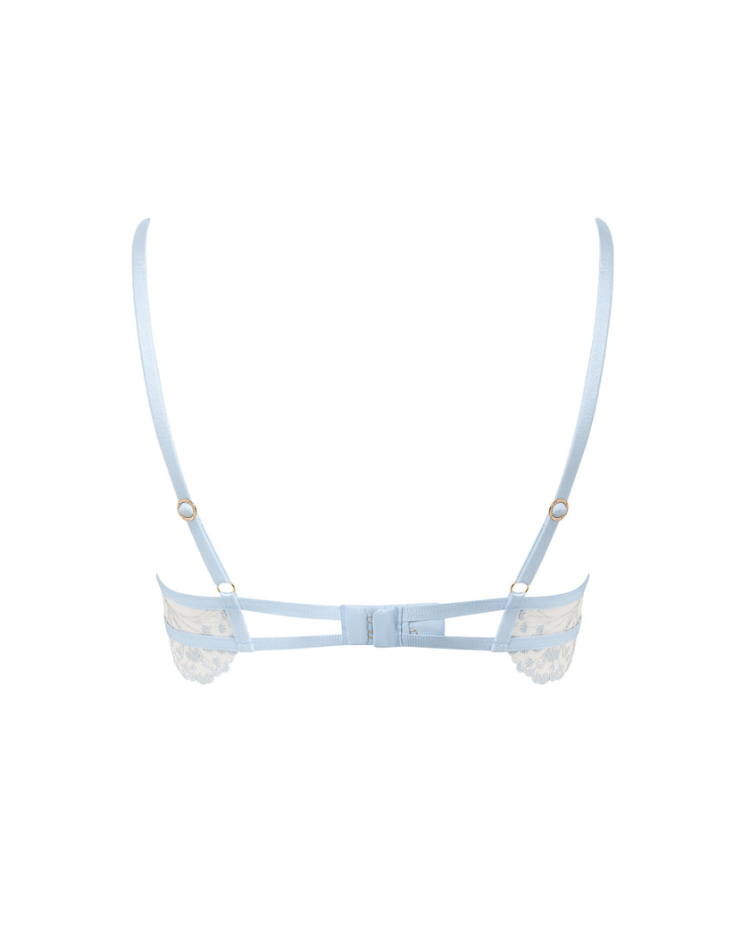 Marisa Embroidered Sheer Bra Blue