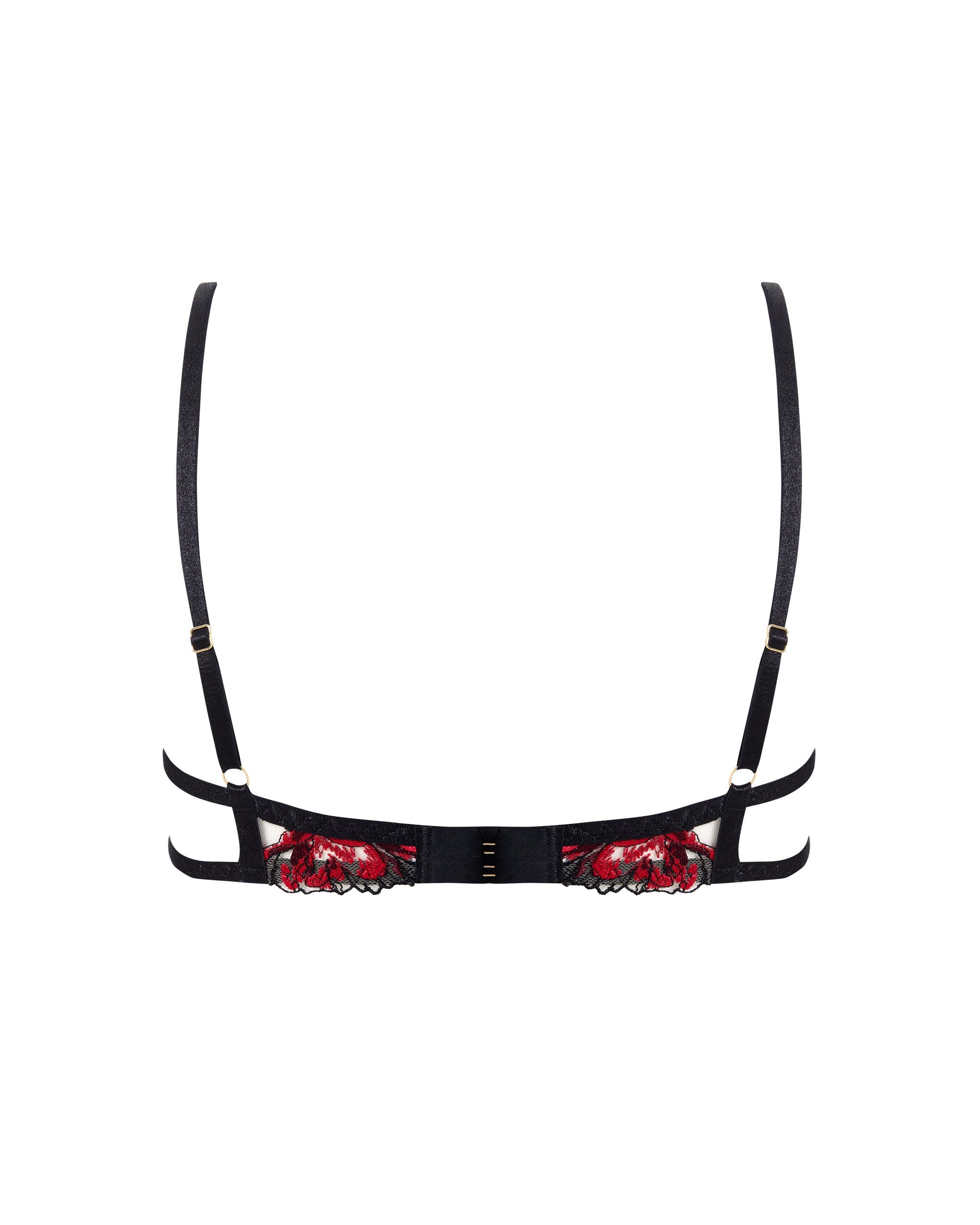 Calista Sheer Floral Bra Black/Cherry