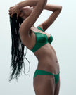 Octavia Satin Moulded Bra Green