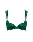 Octavia Satin Moulded Bra Green