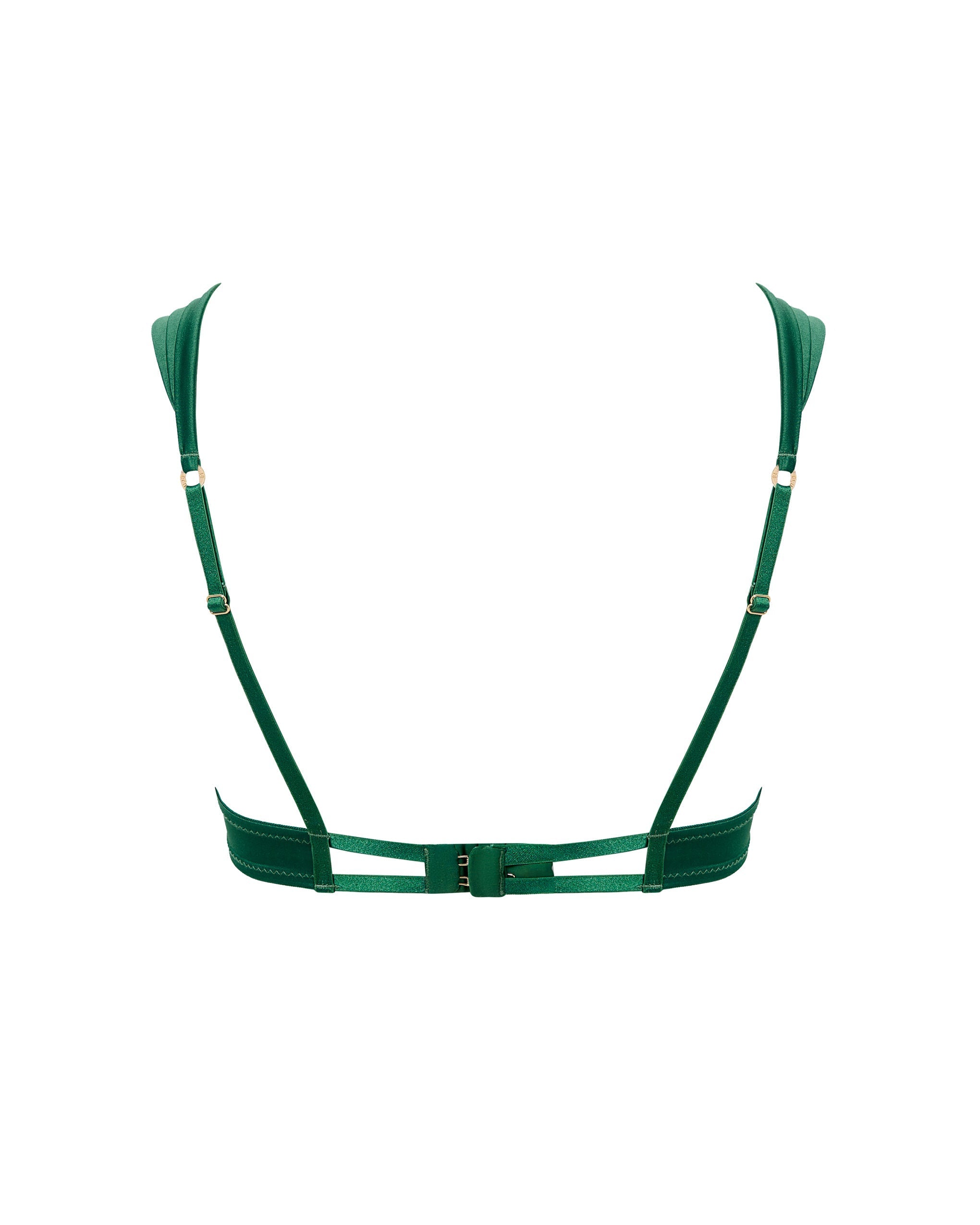 Octavia Satin Moulded Bra Green
