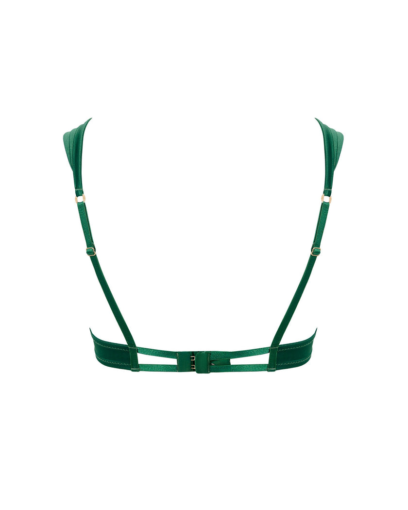Octavia Satin Moulded Bra Green