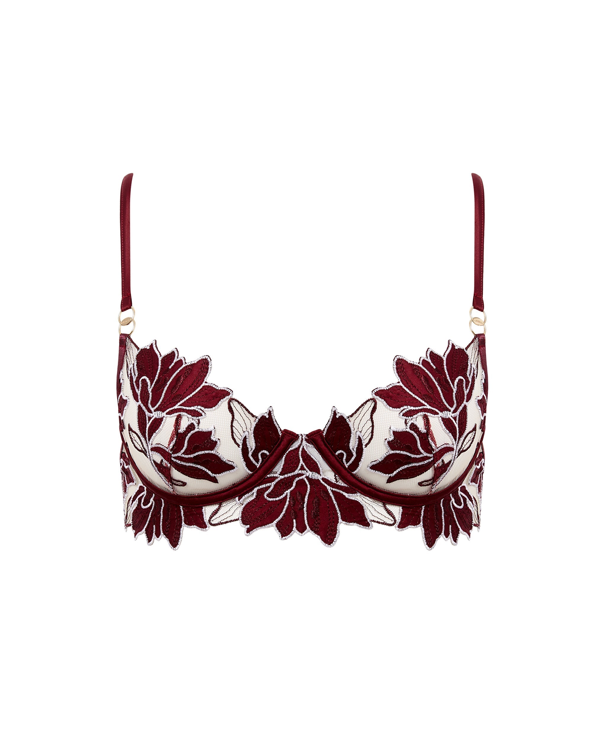 Geneva Embroidered Longline Bra Cherry