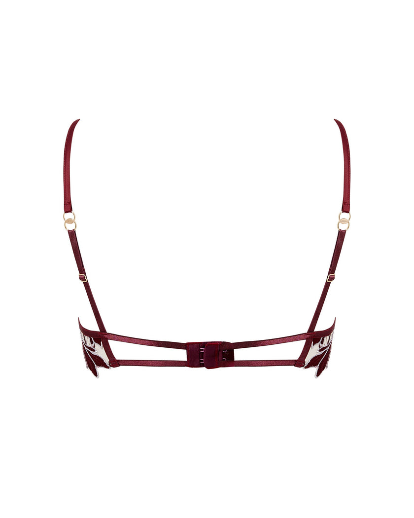 Geneva Embroidered Longline Bra Cherry
