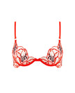 Asha Sheer Floral Bra Red
