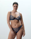 Laurel Leaf Embroidered Bra Navy