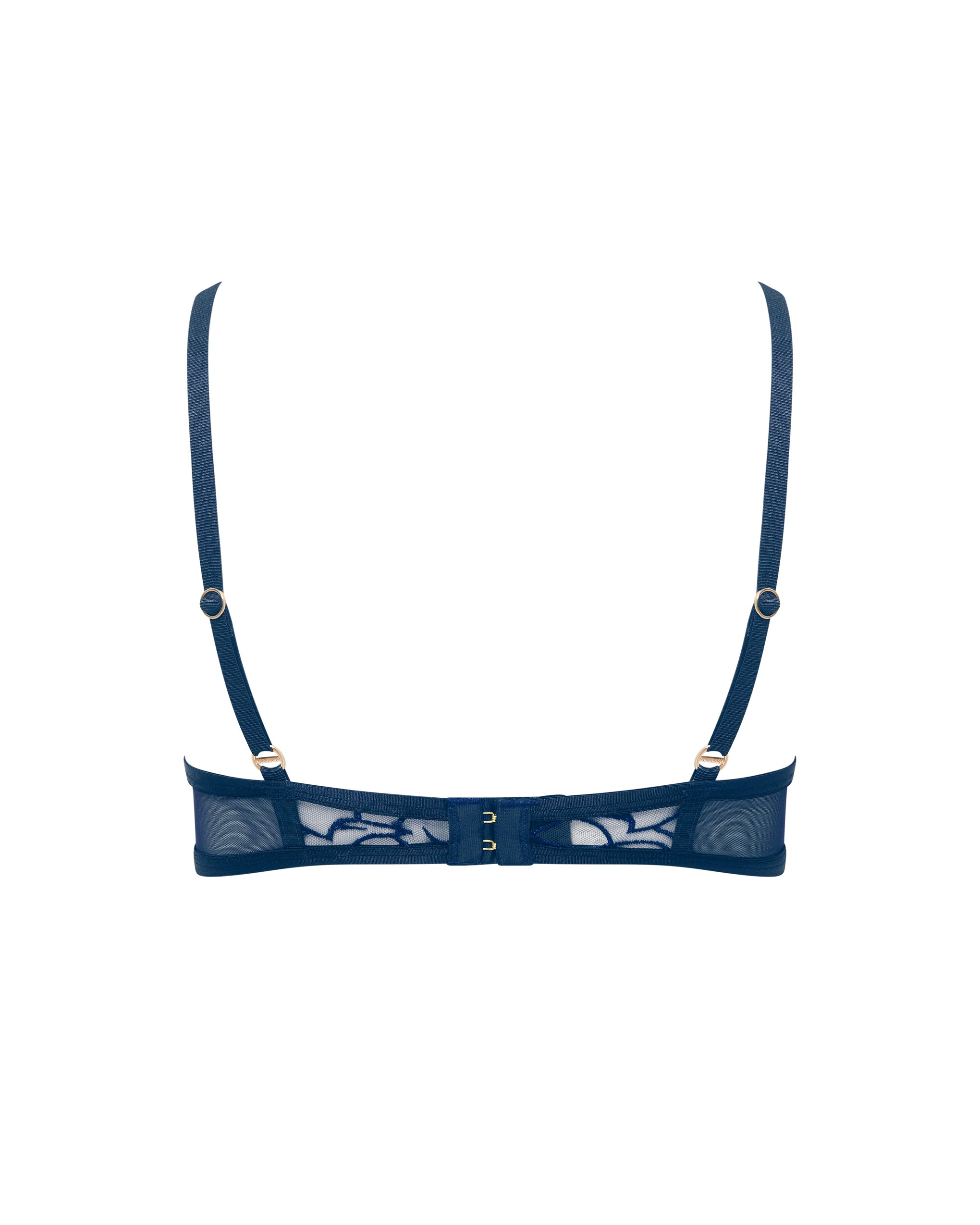 Laurel Leaf Embroidered Bra Navy