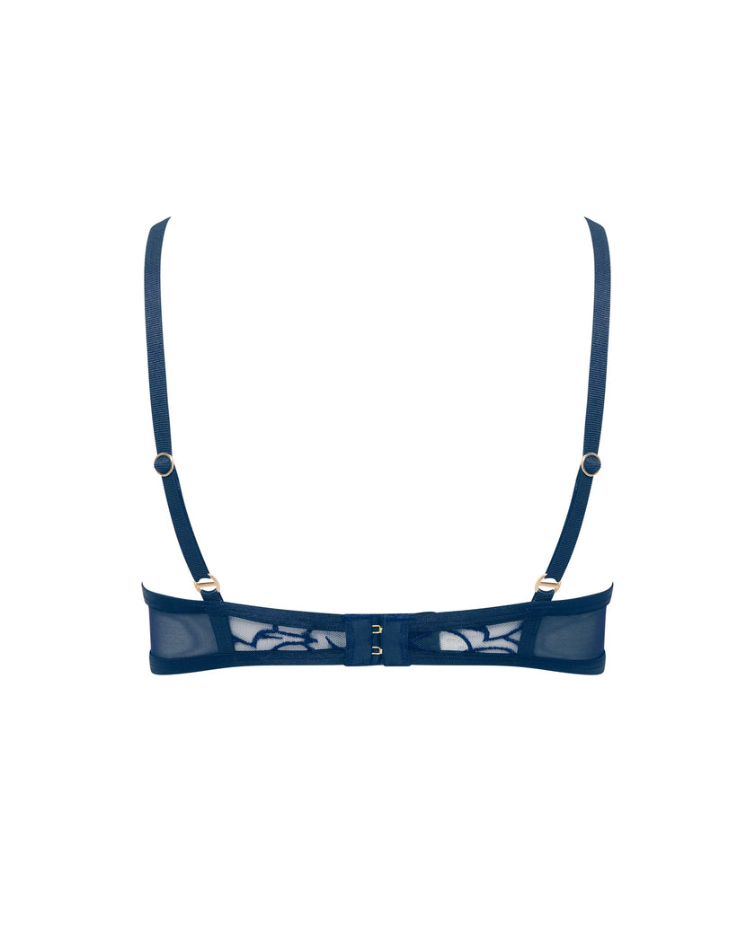 Laurel Leaf Embroidered Bra Navy