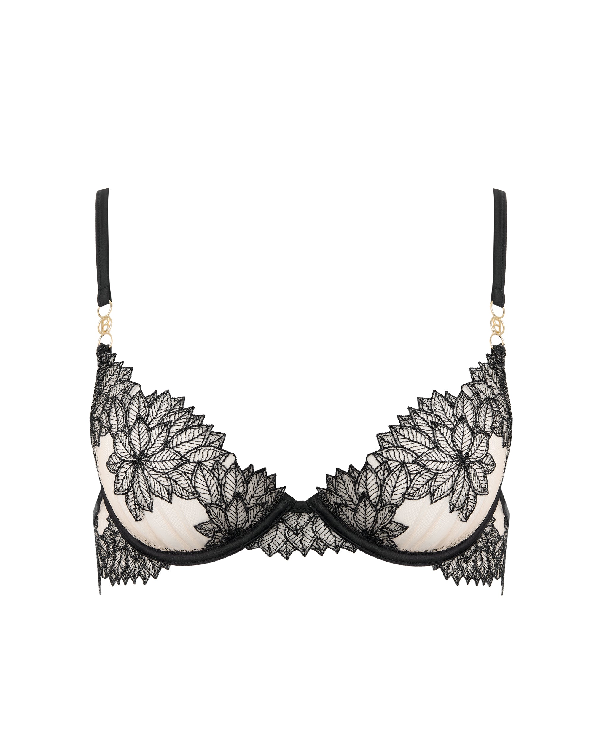 Inaya Sheer Floral Bra Black