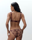 Marabel Embroidered Sheer Bra Cherry