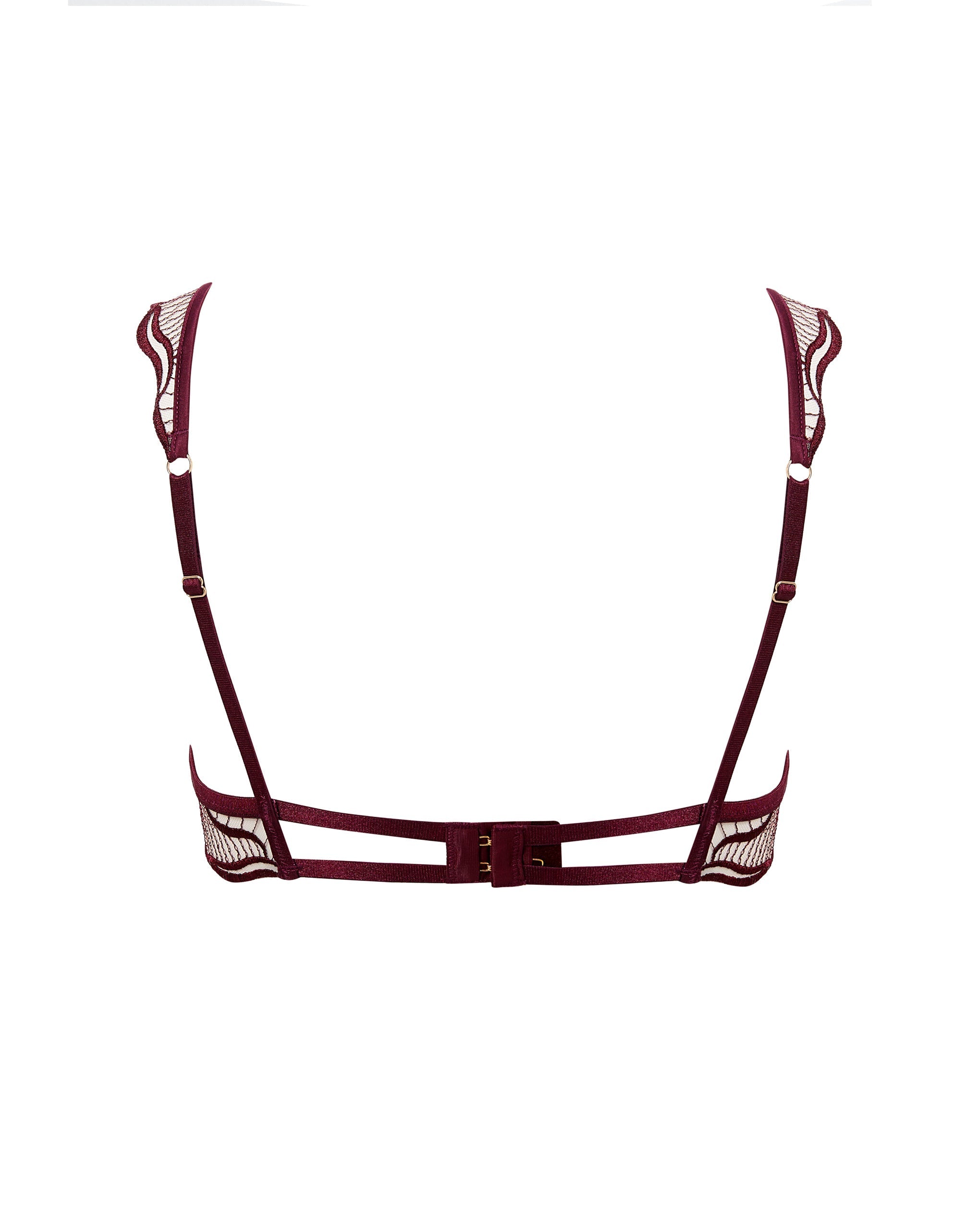 Marabel Embroidered Sheer Bra Cherry