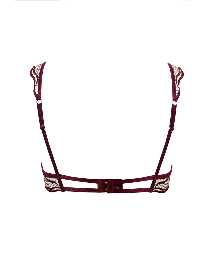 Marabel Embroidered Sheer Bra Cherry