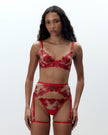 Lavanya Embroidered Longline Bra Red