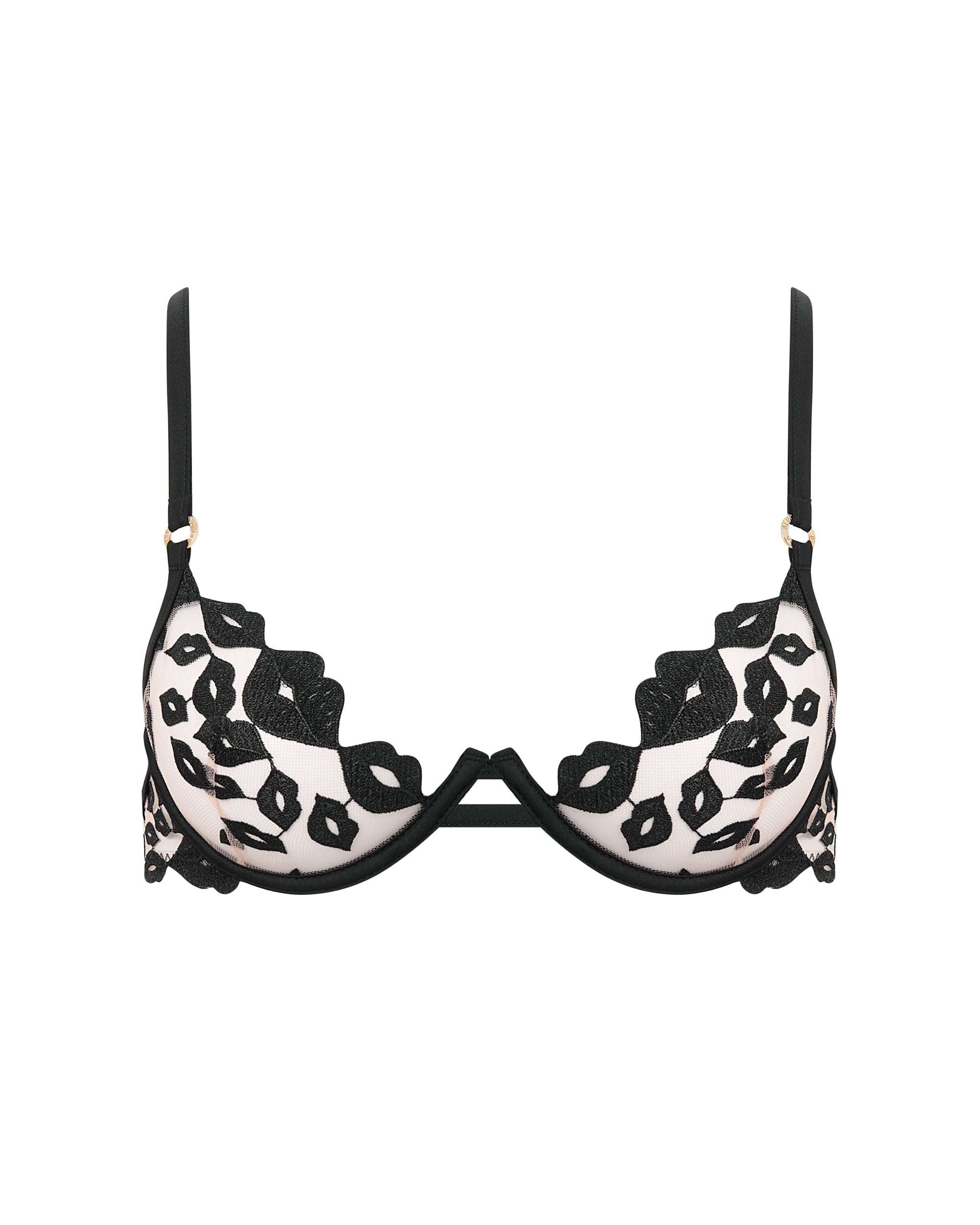 Marian Embroidered Bra Black