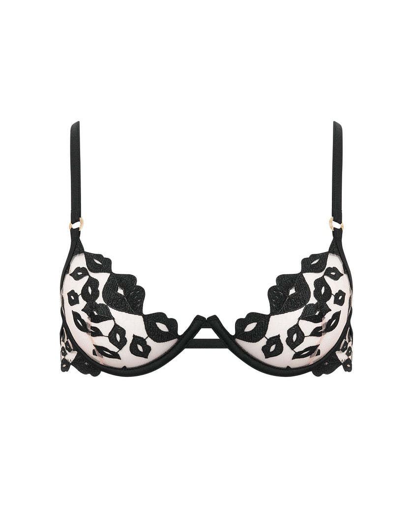 Marian Embroidered Bra Black