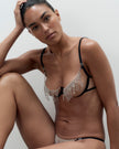 Estelle Open Diamante Bra Black/Silver