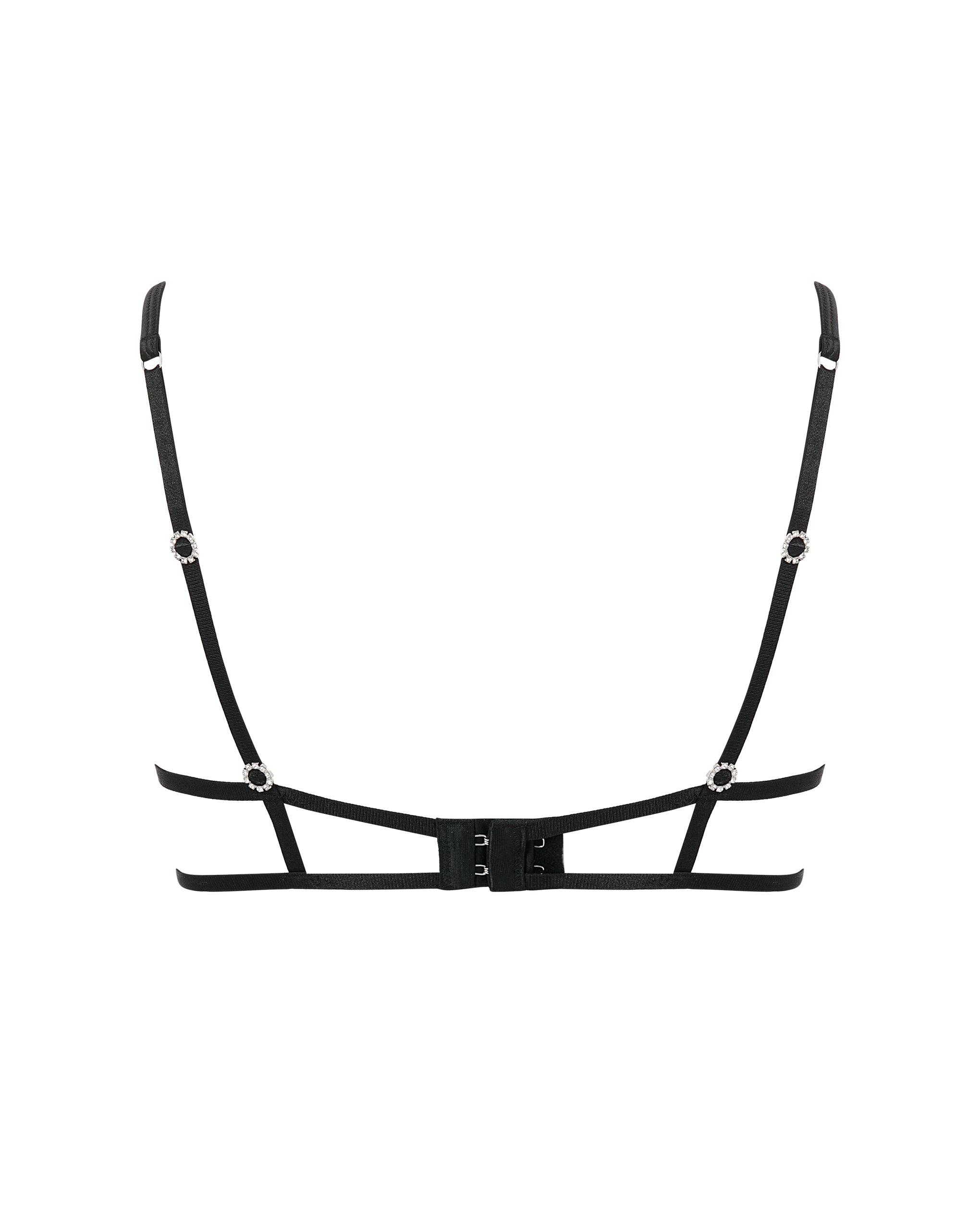 Estelle Open Diamante Bra Black/Silver