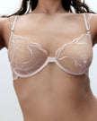Marabel Embroidered Sheer Bra Pearl Pink