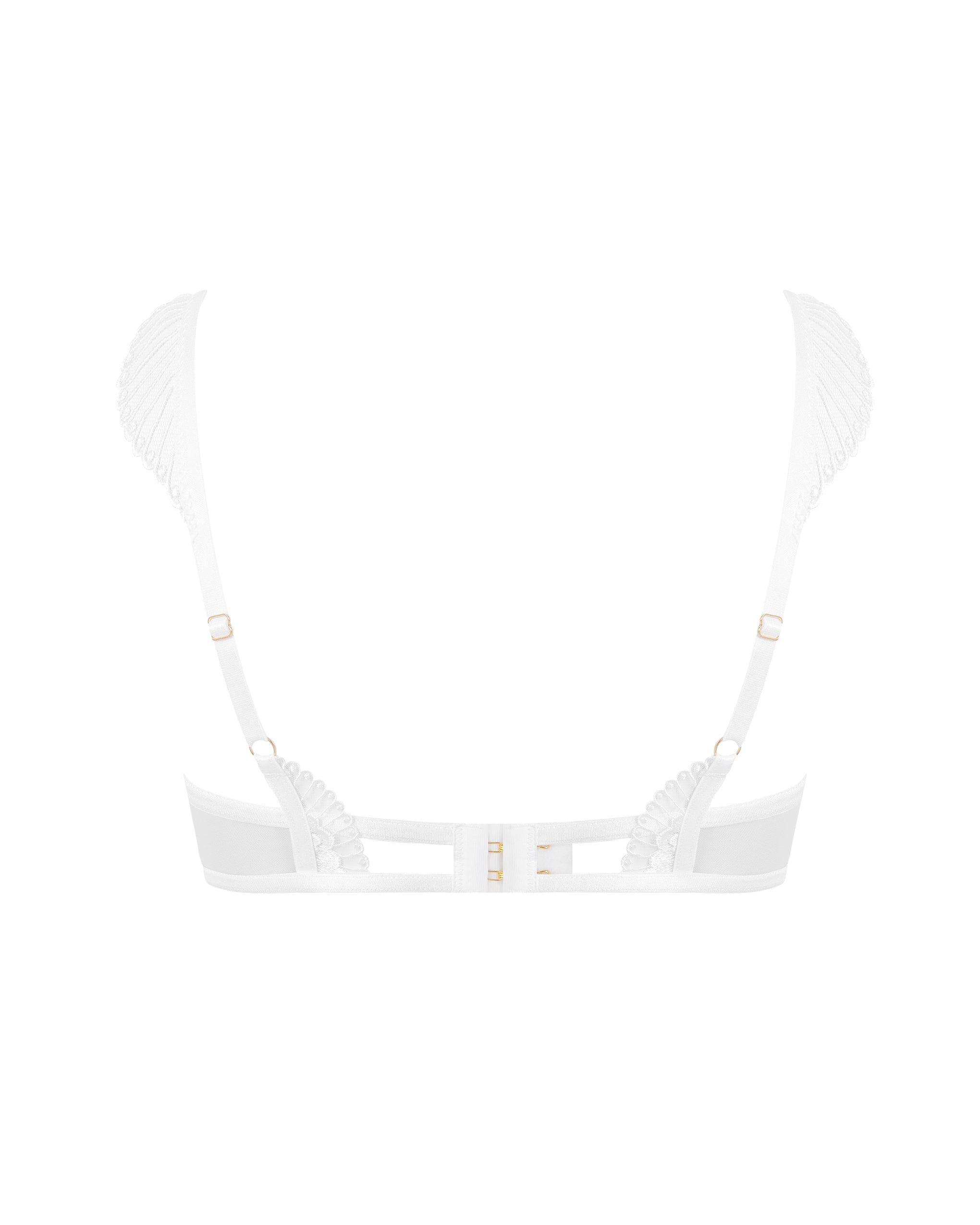 Gabriella Floral Embroidered Bra White