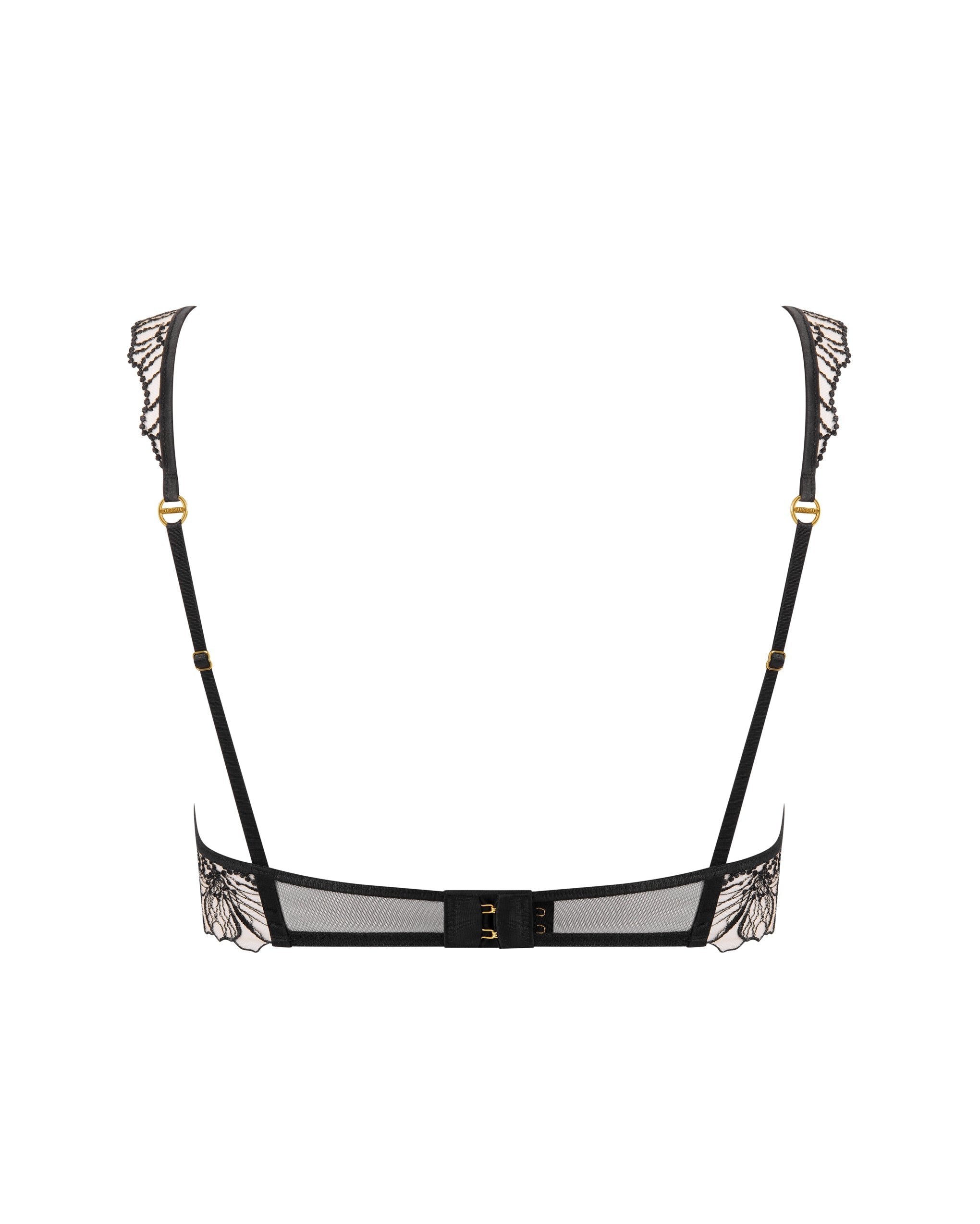 Amarosa Floral Embroidered Bra Black