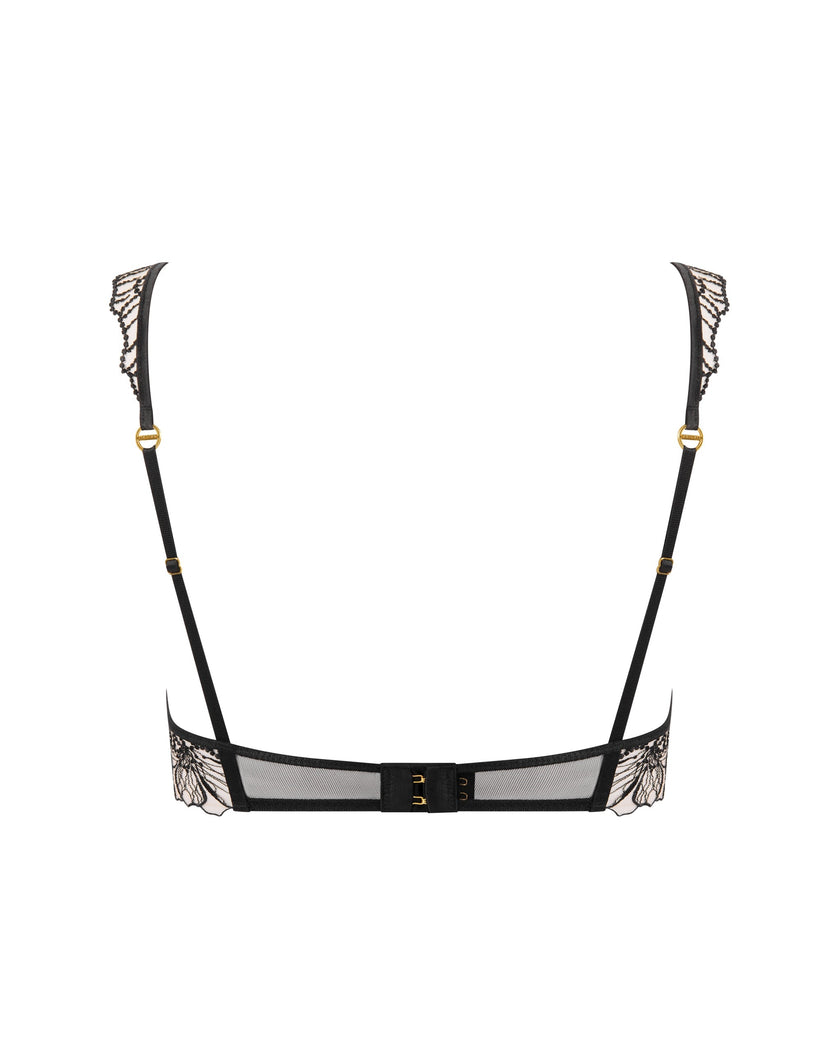 Amarosa Floral Embroidered Bra Black
