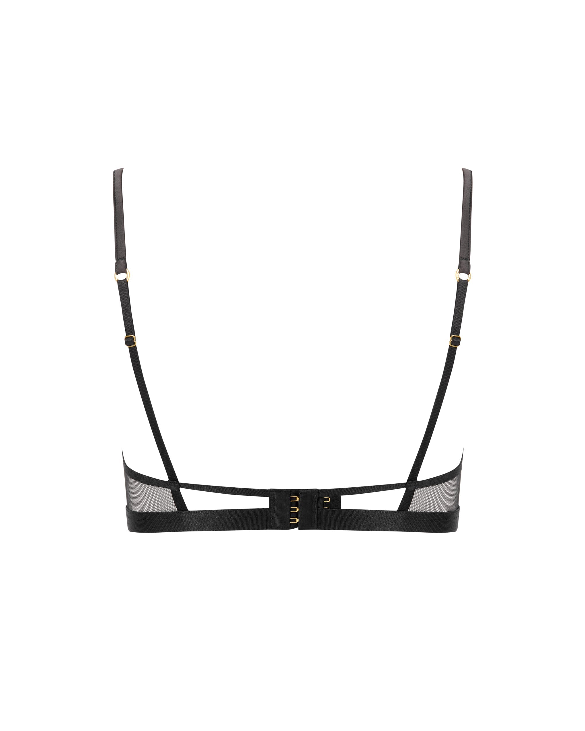 Flyn Embroidered Longline Bra Black