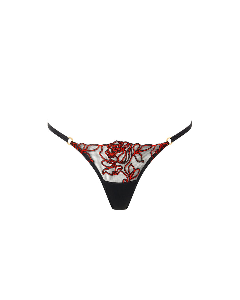 Malina Sheer Floral Bra Black/Red