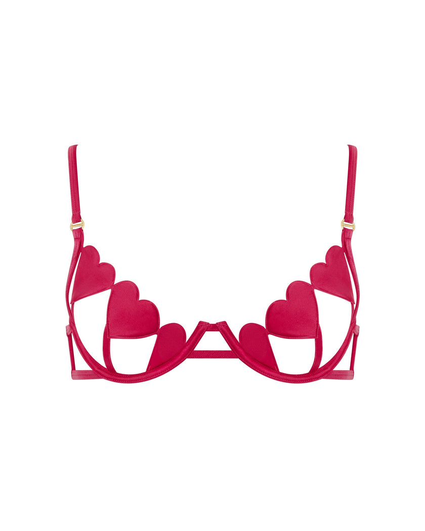Gia Open Heart Bra Pink