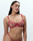 Amarosa Floral Embroidered Bra Pink