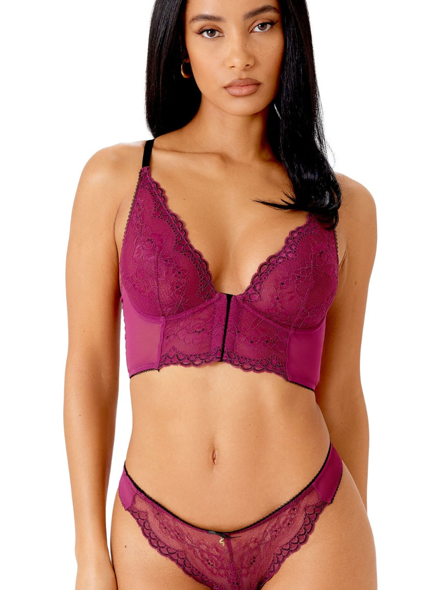 Superboost Lace Deep V Bra - Purple Potion