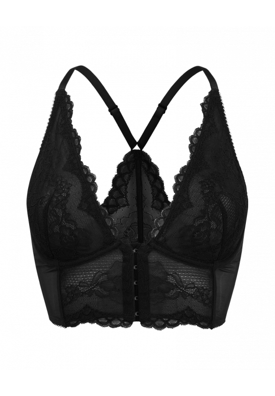 Superboost Lace Deep V Bra - Black