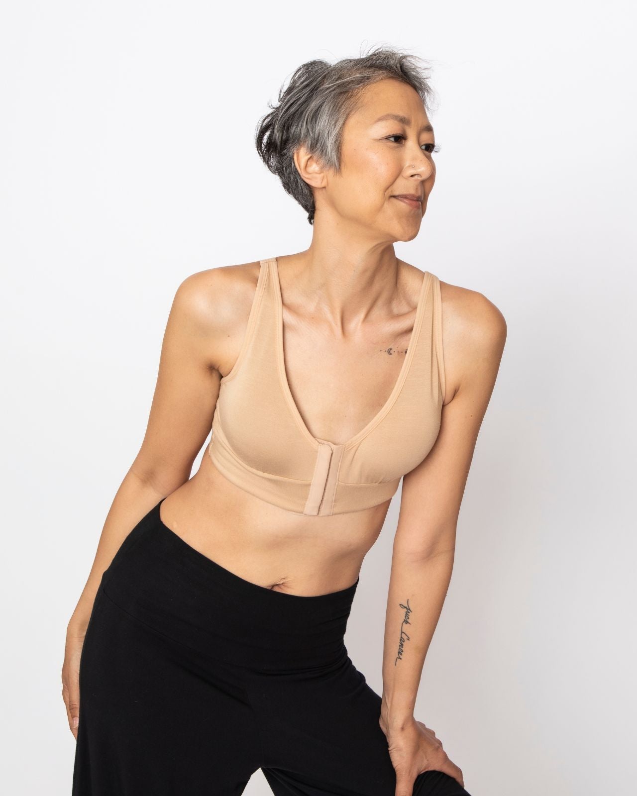 Rora Front Closure Bra - Sand